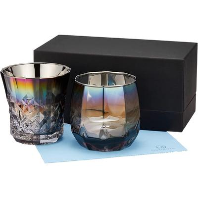 PROGRESS Rocks Titanium Fremstillet i Perfekt til Whiskey og Forbedrer Glat Indeholder et Rensesæt af 2 Uendelige Vertex Glas, Spejl, Japan, Vin,