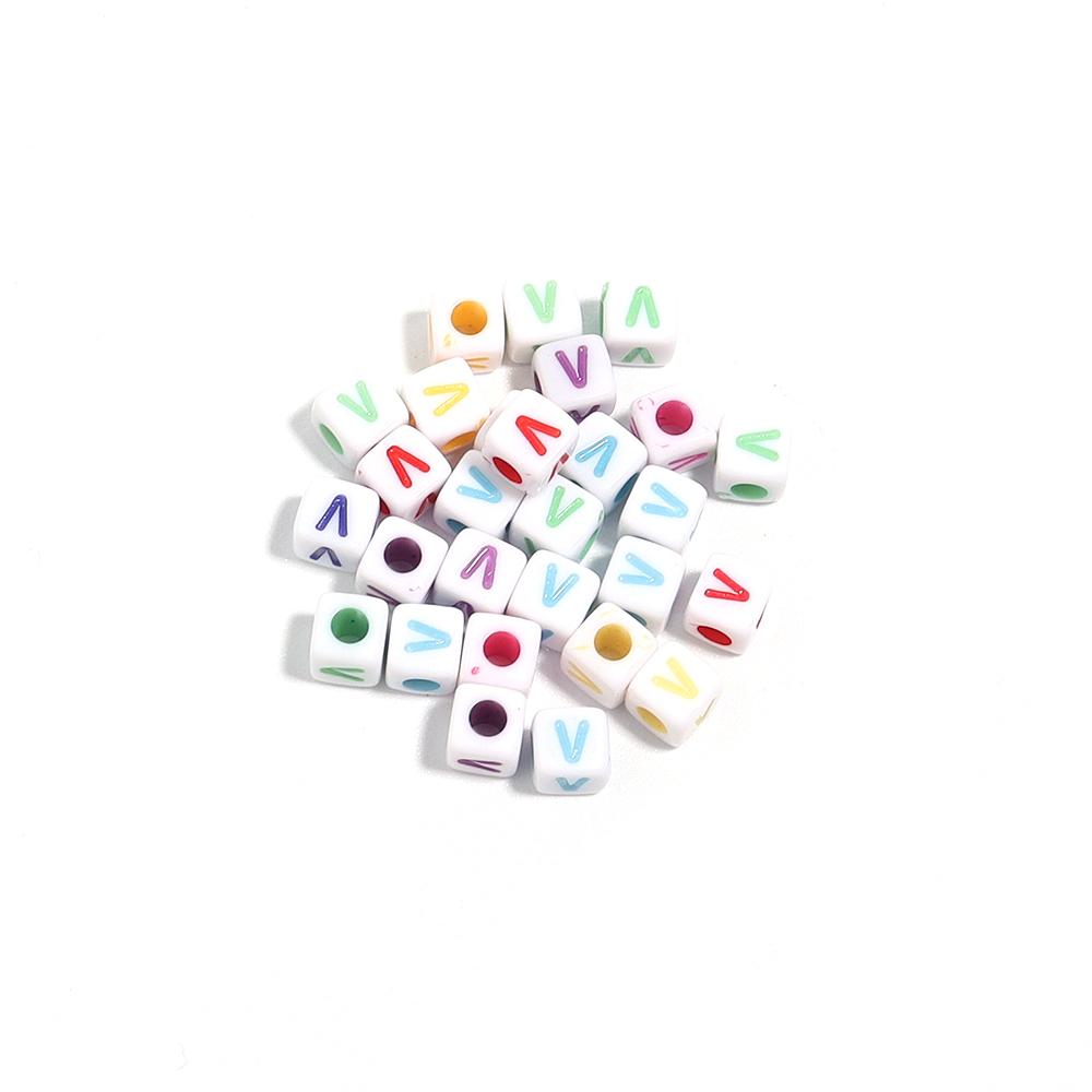 100pcs/lot  A-Z Acrylic Letter Bead Square Loose Spacer Alphabet Beads for DIY Bracelet Necklace Jewelry Making Supplies
