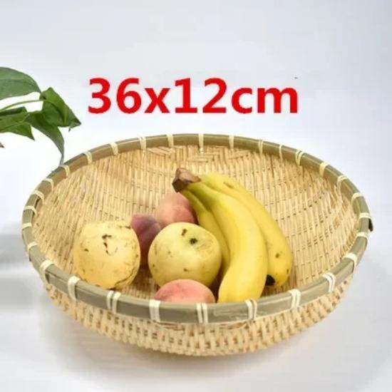 Natural Handmade Bamboo Baskets Fruit Vegetables Bread Rattan Steamed Storage Basket Home Tableware Storage Box Bread Basket