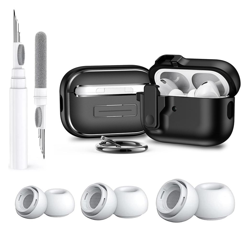 For AirPods Pro 2 Case Cover with Cleaner Kit,Shockproof Protective Case for AirPod Pro 2nd 1st Generation Case