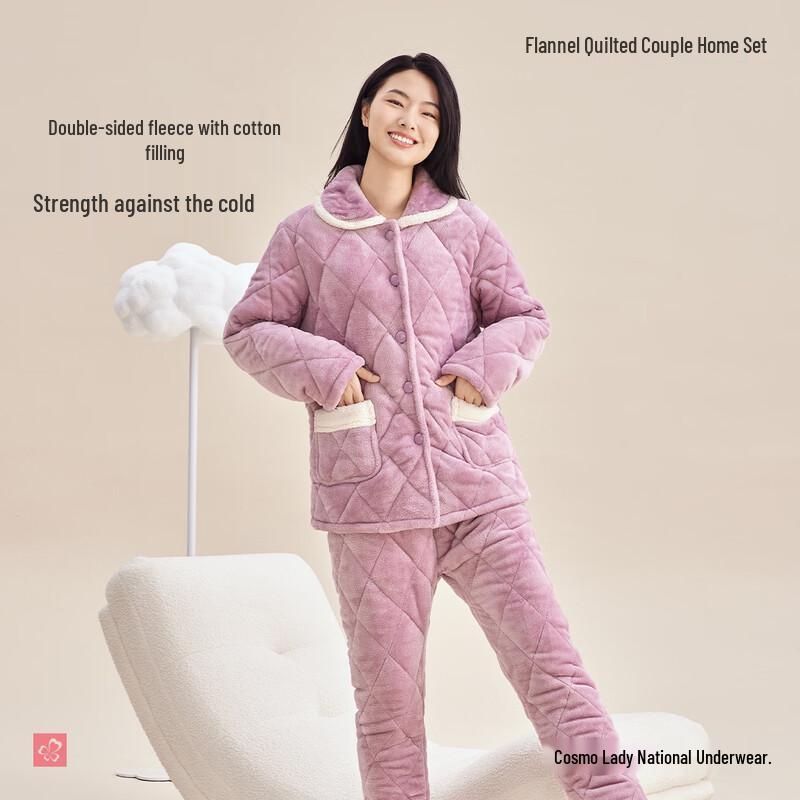 

Cosmo Lady Women s Flannel Padded Winter Pajama Set