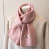 2025 New Luxury Winter Warm Knitted Scarf Women Korea Styles Solid Color Simple Scarves Shawls Lady Soft Wraps Neckerchief