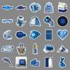 50 Sheets Blue Creative Journal & Waterproof Decorative Stickers for Laptops, Water Bottles, & Phone Cases