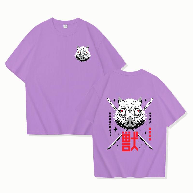 Hot Hashibira Inosuke Printing T-shirt Women Fashion Short Sleeve Street Anime Pattern Casual Personality Summer T-shirt