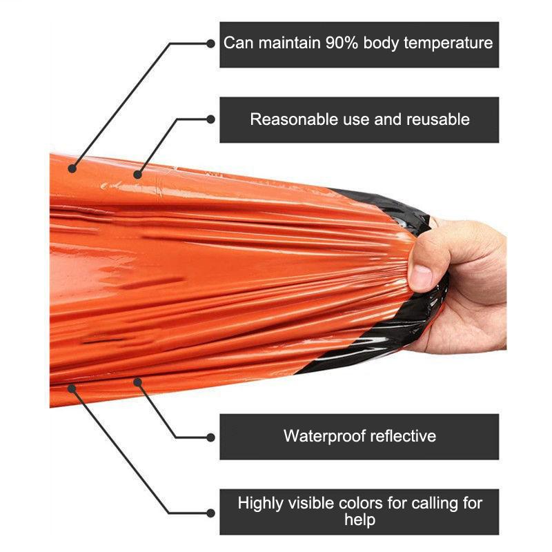 Emergency Sleeping Bag Ultra Waterproof Mylar Thermal Blankets Lightweight Survival Sleeping Bag Keep Warm For Camping Hiking