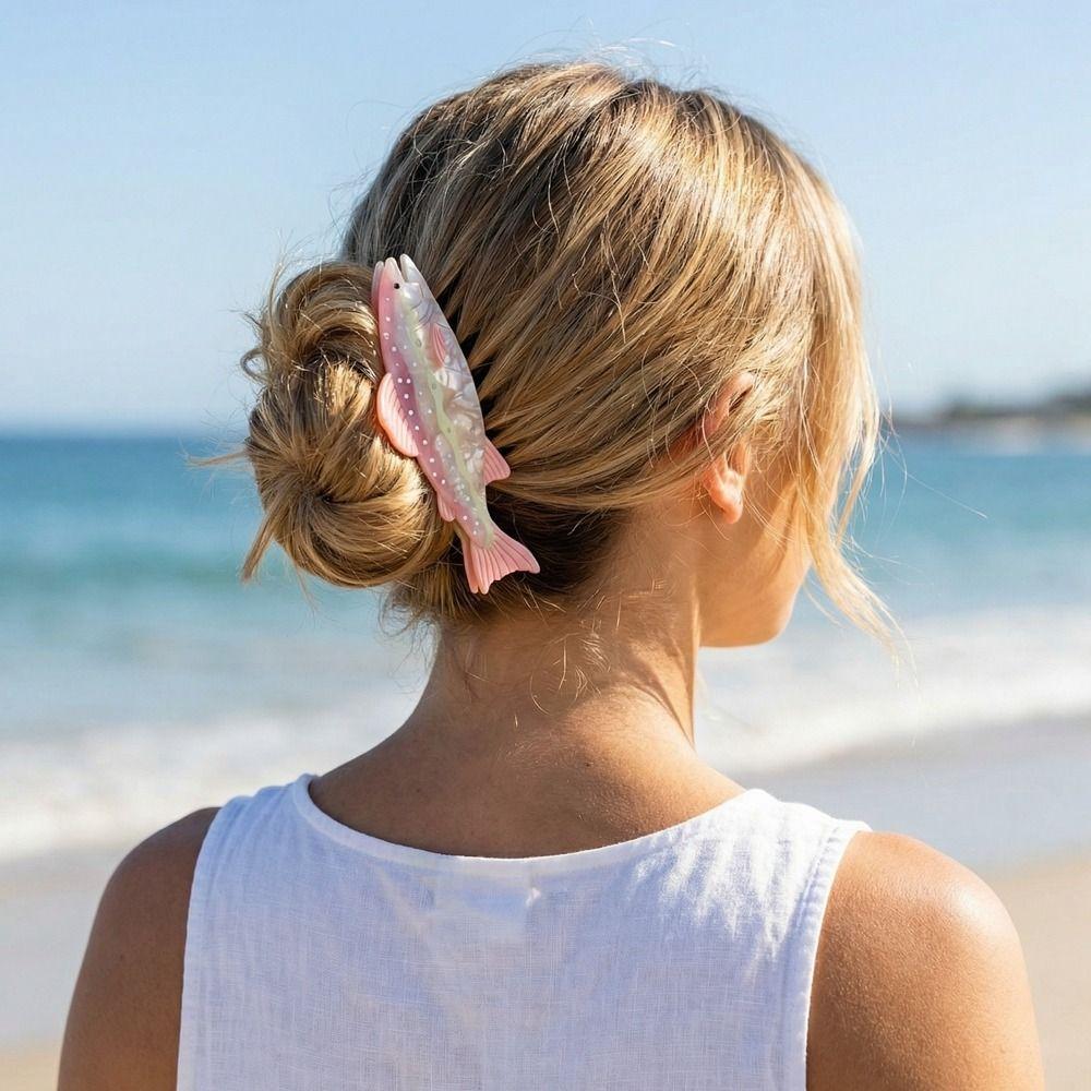 Sweet Hairpin Ocean Fish Hair Claw Acetate Acetic Acid Marine Animals Hair Clip Salmon Shark Clip Fish Grab Clip Travel