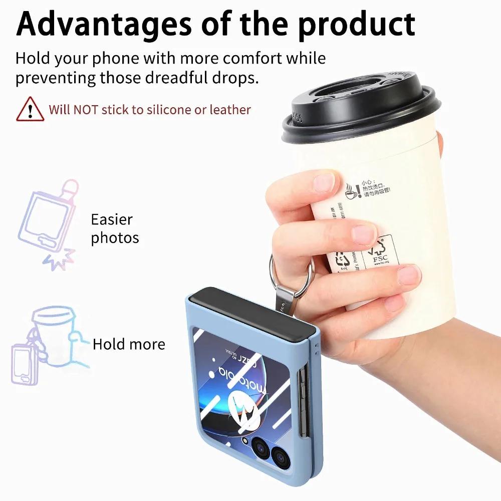 Husă pentru telefon cu suport pentru inel pentru Motorola Razr 50 Ultra Mooto Razr40 Ecran din spate Husă film de protecție din sticlă temperată