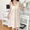 With Chest Cushion Halter Nightgown Female Summer Floral Breathable Thin Section of the Princess Style Loose Knee-Length Pajamas