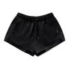 Shorts Esportivos Lisos Li Ning Cintura Média Cordão Largos Feminino Shorts Preto AKSU160-2