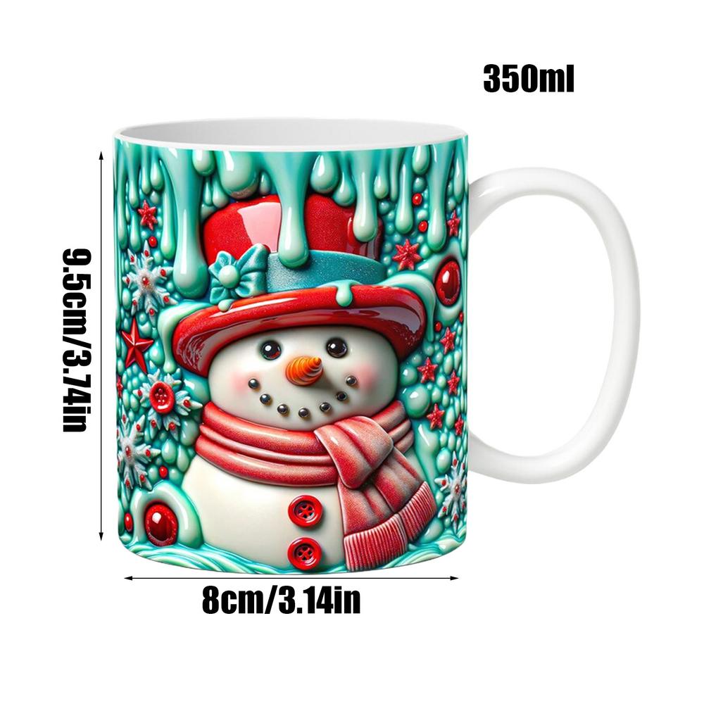 Ceramiczny Kubek do Kawy Ręcznie malowany 3D Świąteczny bałwanek filiżanka do kawy Herbata Filiżanki do gorącej herbaty Kubek do herbaty z mlekiem Kubek śniadaniowy Kubek kuchenny kubek do wody