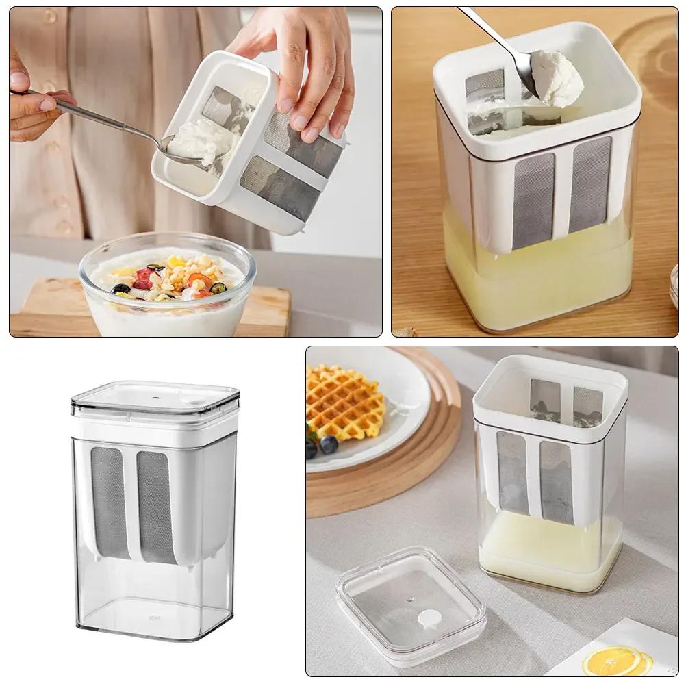 Filtro de iogurte grego, filtro de aço inoxidável, ferramentas de separação de soro, separador de umidade de queijo, acessórios de cozinha