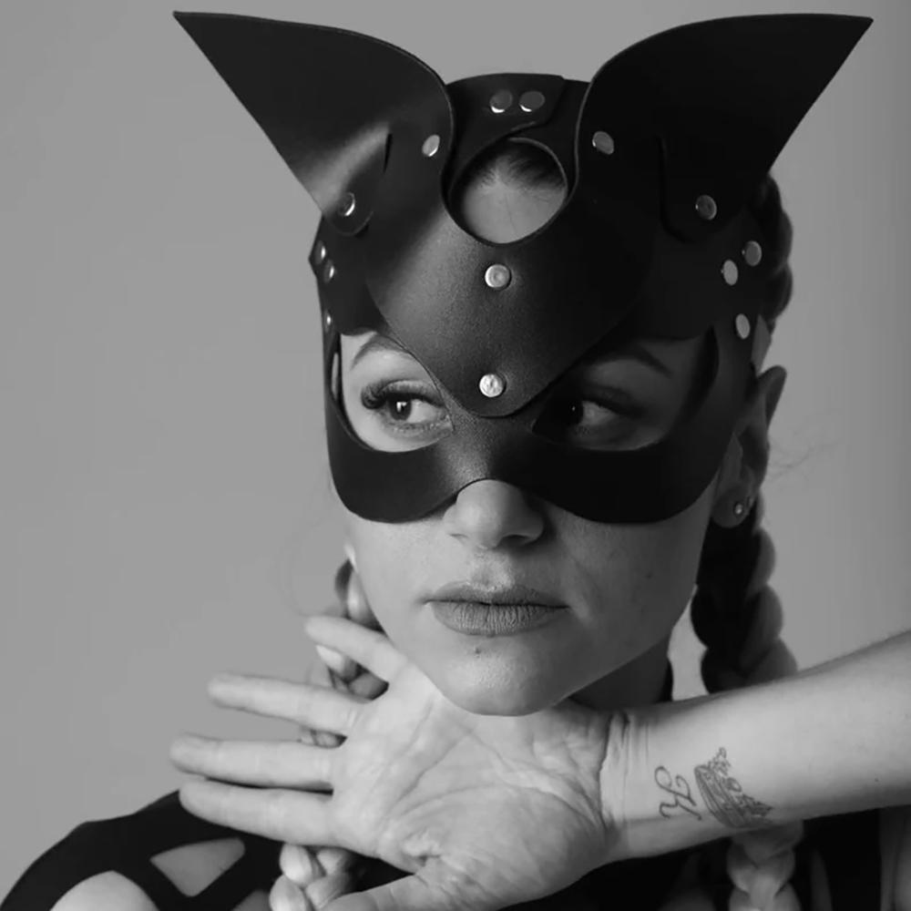 Punk Cat Ear Mask Sex Toys Halloween Half Face Cat Mask Masquerade Erotic Bdsm Carnival Night Club Party Anime Adult Game