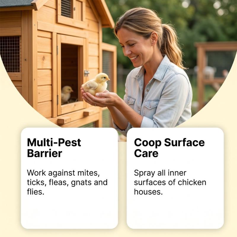 Chicken Habitat Cleaning Liquid with Focused Pump Application, 237 Milliliter Cleaner and Deodorizer for Ground Portions, Boundaries, and Nearby
