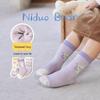 Nidoxiong Thickened Fleece-Lined Cotton Mid-Calf Socks for Baby Girls