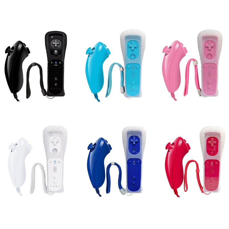 Wii Nunchuck for Nintendo Wii Game Wireless Vibration Motor Straight Handle + Left-Hand Chicken Leg Handle
