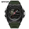 Sanda Men's Multifunctional Dual Display Luminous Waterproof Sports Watch for Teens