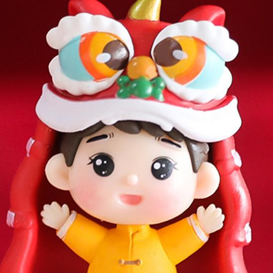 Lion Dance Doll Vivid Decorating Cute Crafts Hand Puppet Lion Dancing Toy for Kids