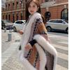 Kožešinová šála dámský venkovní outfit na podzim a zimu, módní a stylový nový styl, luxusní šátek se zesílenou pelerínou pro ženy