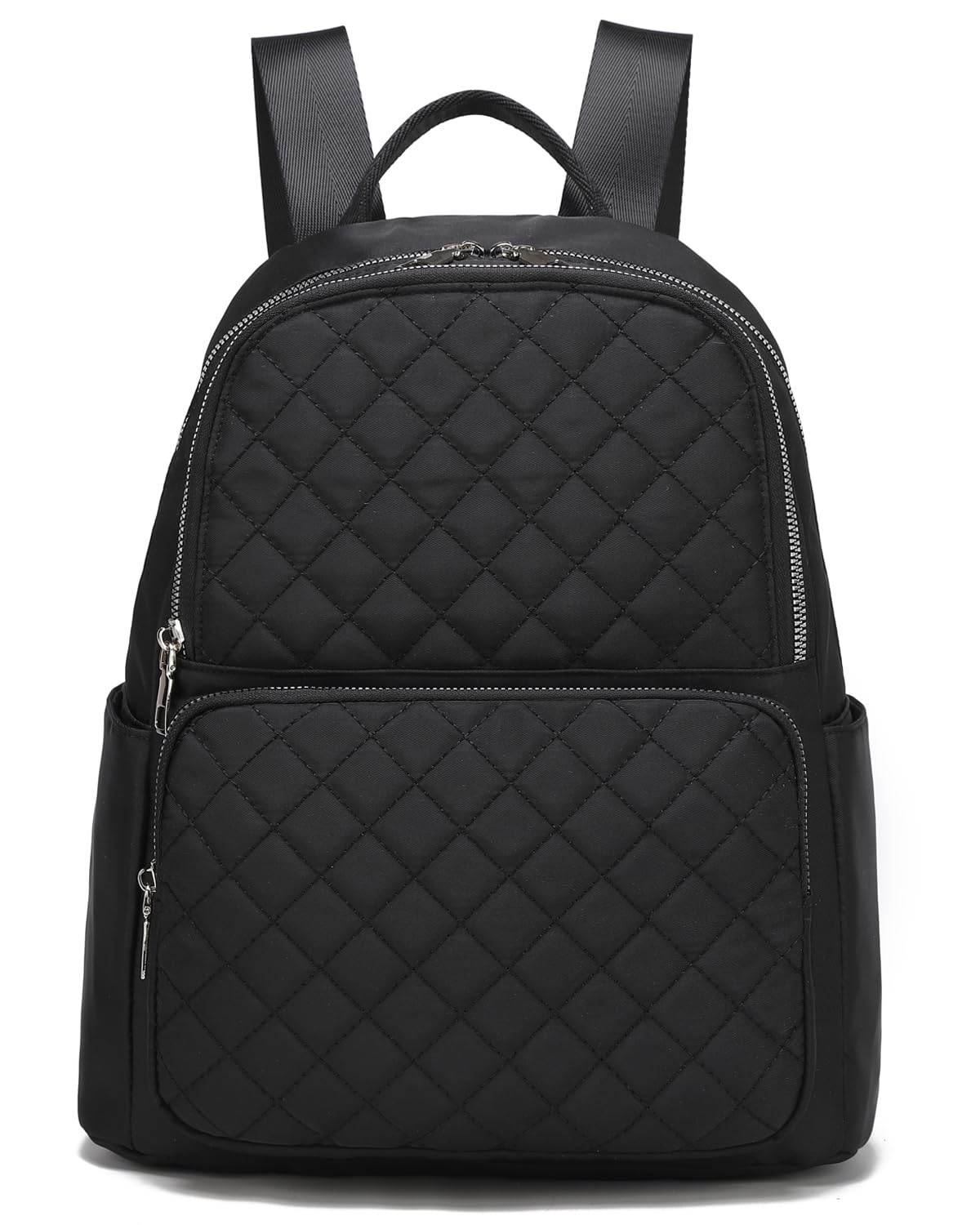 

[manukori] Backpack for Women and Girls, Nylon, Waterproof, Lightweight, Popular, Silver Zipper