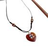 Bohemian Heart Pendant Necklace Vintage Ethnic Style Versatile Jewelry Women High-End