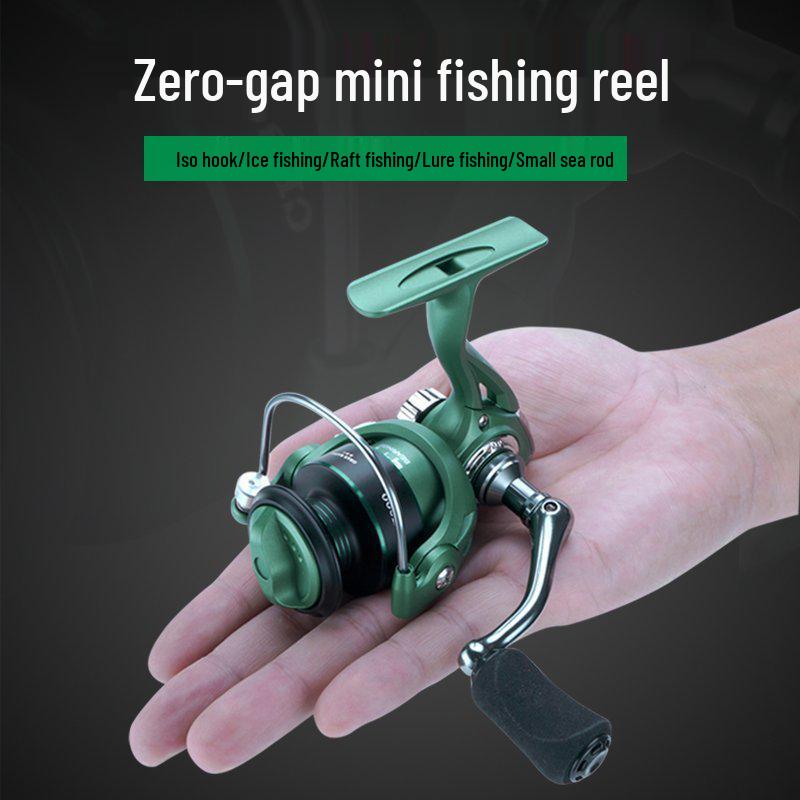 Mini Stainless Steel Fishing Reel – All-Metal Design for Raft, Ice, and Surf Fishing.
