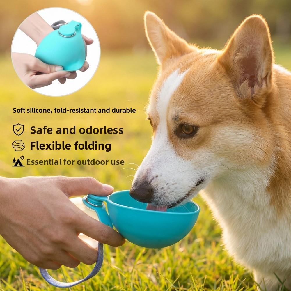 285ml Auslaufsichere Futter-Hundeflasche Tragbarer Hunde-Trinker 2-in-1 Edelstahl Leichtes Reise-Haustierzubehör