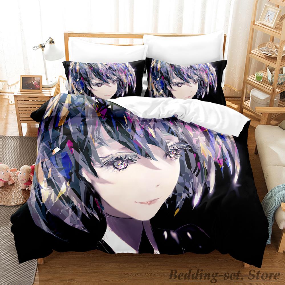 2023 Houseki No Kuni Bedding Set Single Twin Full Queen King Size Bed Set Adult Kid Bedroom Duvetcover Sets Anime Bed