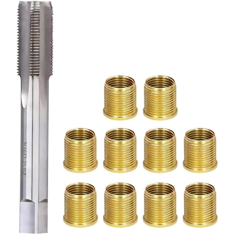 Spark Plug Thread Repair kit, M12x1.25 Inserts and M14x1.25 Tap Stainless Steel Thread Repair Tool for Automotive Engine, Genera