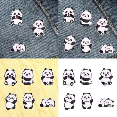6 szt. Naszywka Panda Samoprzylepne Odznaki Naszywka Naklejka Bez Szycia Na Odzież Czapka Akcesoria Dekoracja Dla Miłośników Rękodzieła