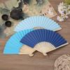 Solid Color Bamboo Folding Fan for DIY Crafts - Children's Kindergarten Material, Customizable with Logo or Text