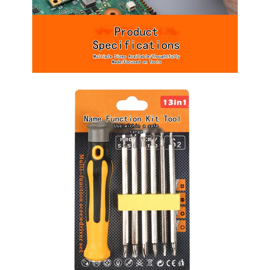 Xindun 13-in-1 Screwdriver Set with Hex and Flat Head, Stainless Steel
