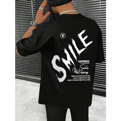 T-shirt de Manga Curta Masculina Tamanhos Europeus