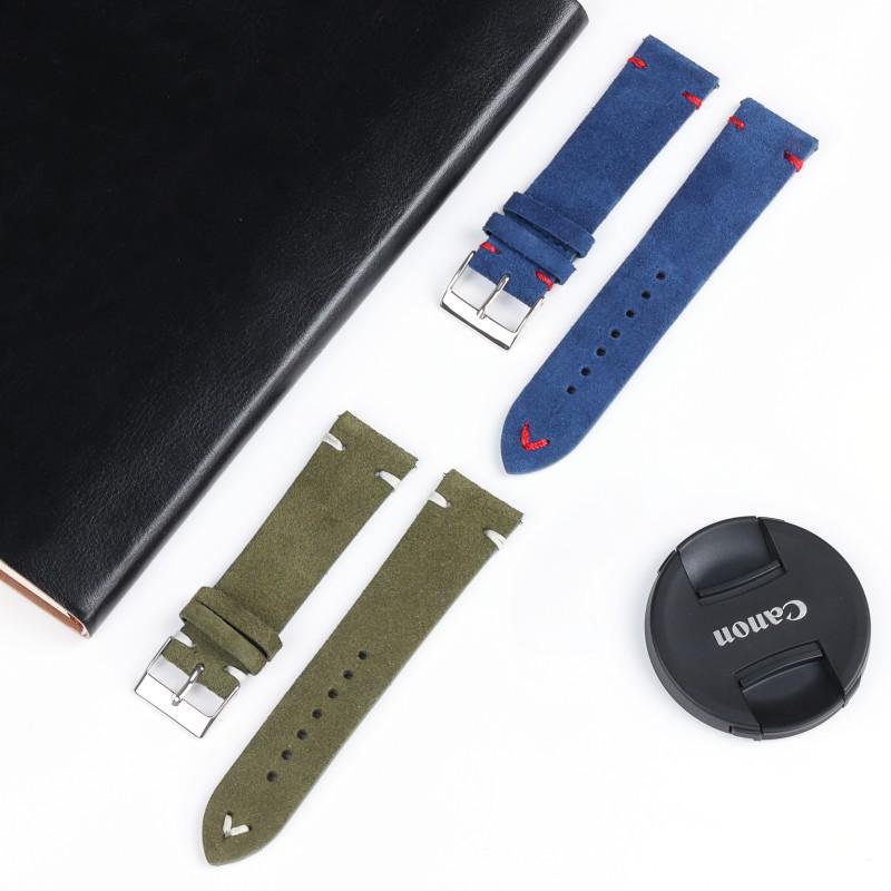 Men's & Women's 2023 Commuter Watch Straps: Thickened Suede Leather with D Buckle.