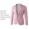 Suit Casual Fine Workmanship Cotton Blend One Button Suit Blazer for Banquet