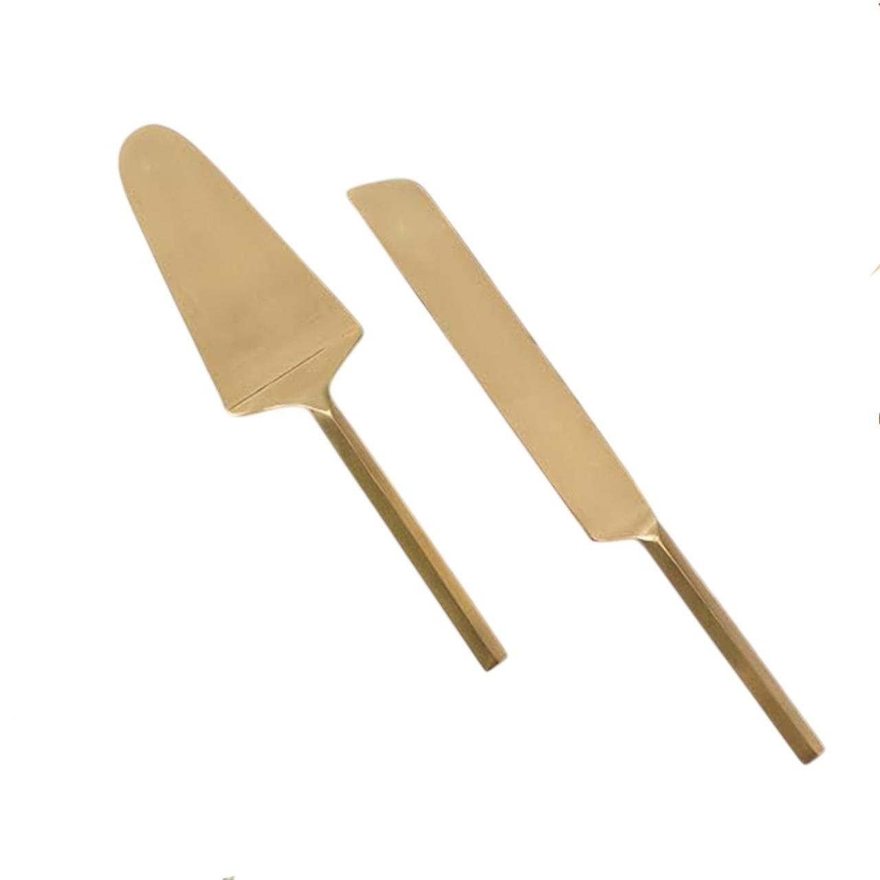 

Cake spatula set (2 pcs), Golden Stainless Steel Cake Server Set of 2, Nestroots