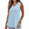 Women's Solid Color V-neck Loose Sleeveless Tank Top T-shirt  Spring Summer New Arrival, Leisure Leisure Trade for Europe America