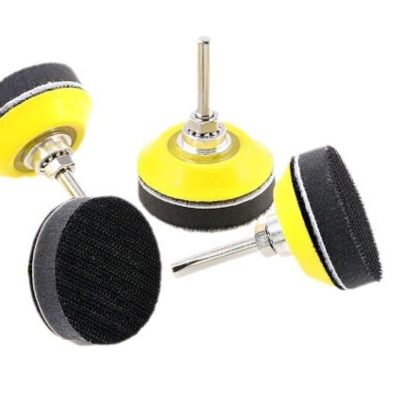 1/2/3Inch Hook And Loop Sanding Pad Kit 2Pcs With 1/4 Inches Shank Drill Attachment And Soft Foam Layer Buffering Pad