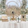 Romantics Wooden Wedding Guest Book With Heart Picture Frame For Bridals Shower And Anniversary Celebration