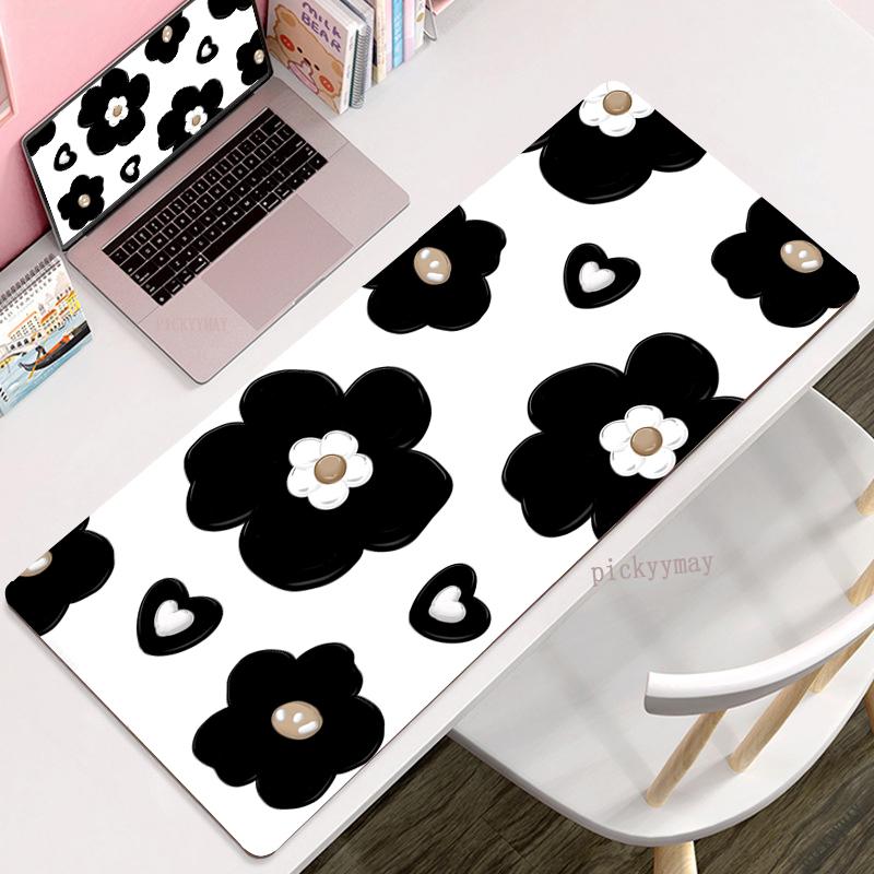 Large Mouse Pad Flower 100x50cm Locking Edge Big Computer Mousepads Cute Mousepad Big Keyboard Mat Gamer Mouse Pads Desk Mats