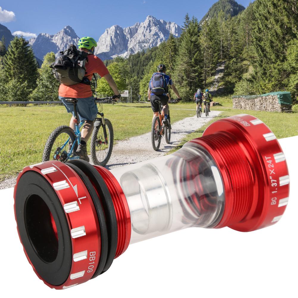 BB109 Mountain Bicycle Integrated Hollow BB Press Bearings Thread Bottom Bracket DIY Bike AccessoryRed