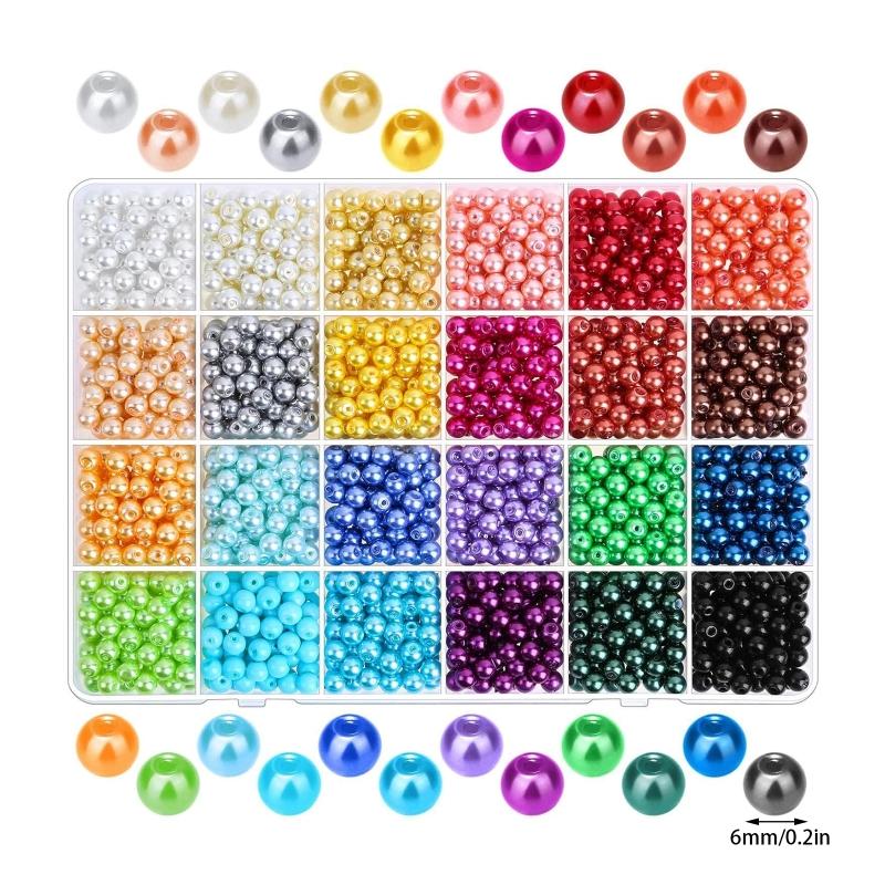 1680Pieces 6MM Bracelets Beads Making Set Beads Assortments Kit   Spacer Beads for Adult DIY Bracelet Earring Necklace