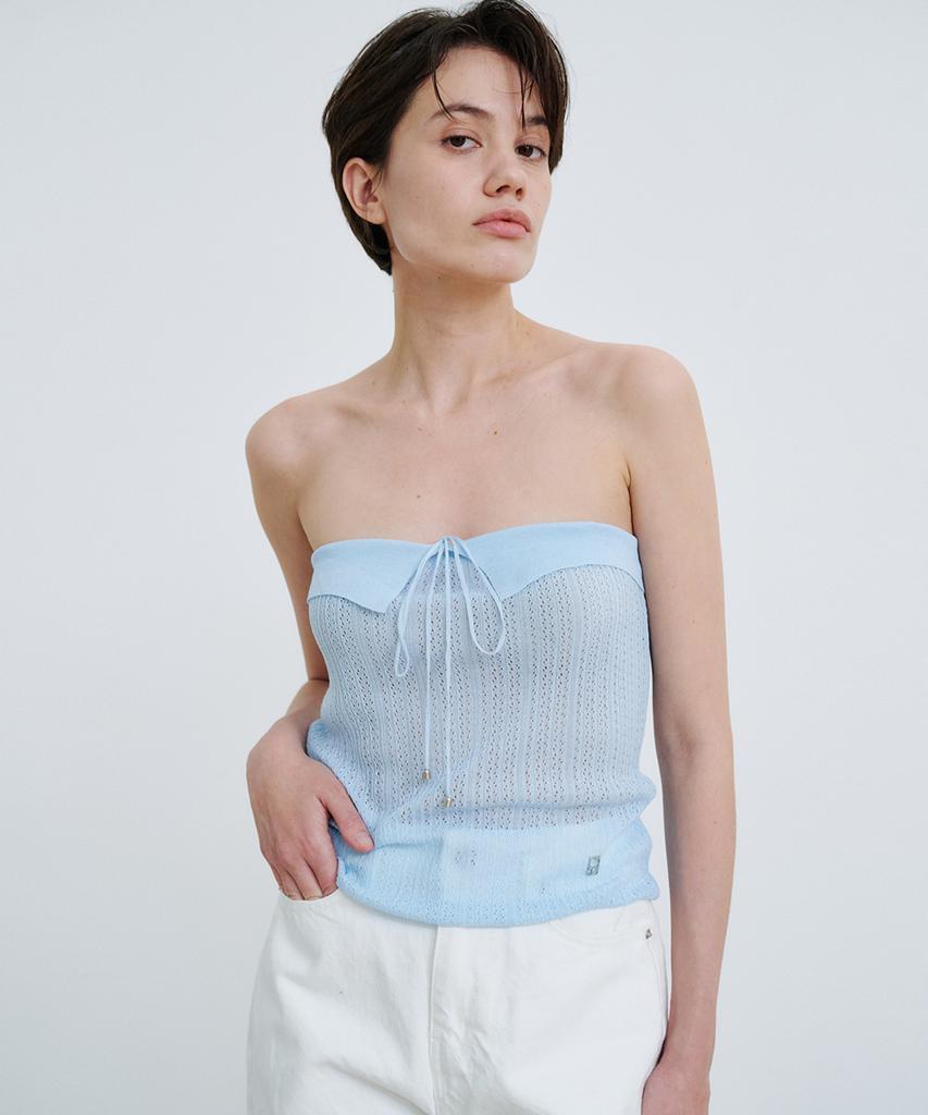 Mohe Tube Halter Knit _ Sky Blue