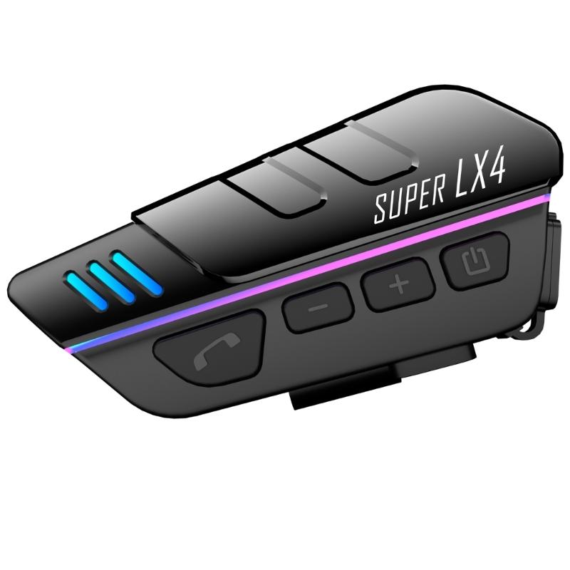 Wireless Bluetooth-compatible Intercom Motorcycle Music Interphone Communication Headset Waterproof чёрный