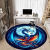 1pc Dragon Phoenix Office Round Area Rug, Under Office Chairs Bedroom Living Room Home Decor, Room Deco, Available in Various Sizes