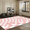 Retro Color Blocked Geometric Living Room Carpet Decoration Home Antiskid Machine Washable Bedroom Mat Soft Fluffy Lounge Rug