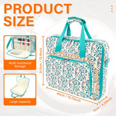 Portable Embroidery Organizer Bag Oxford Cloth Embroidery Tool Storage Bag with Multi Pocket for 11.2" Hoop Handmade Accessories