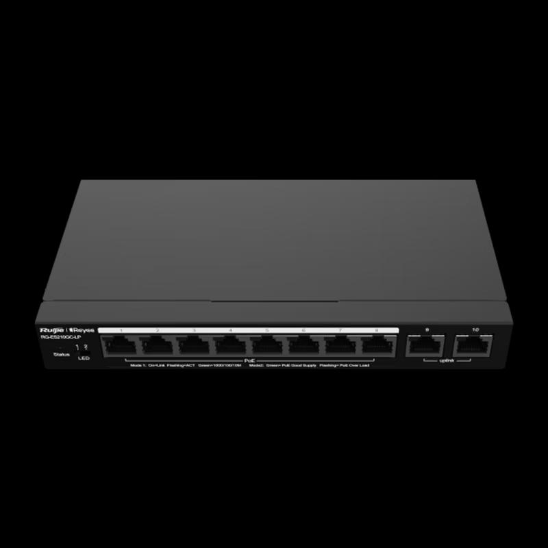 Switch Gestito PoE Gigabit a 10 Porte Ruijie RG-ES210GC-LP