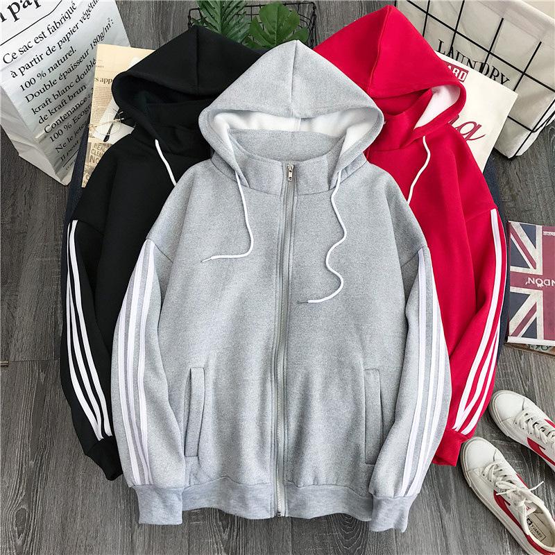 Cross-border Fleece Thickened Sweater Women's Korean Version Large Size Loose Casual Letter Lace-up Hooded Jacket Y2K