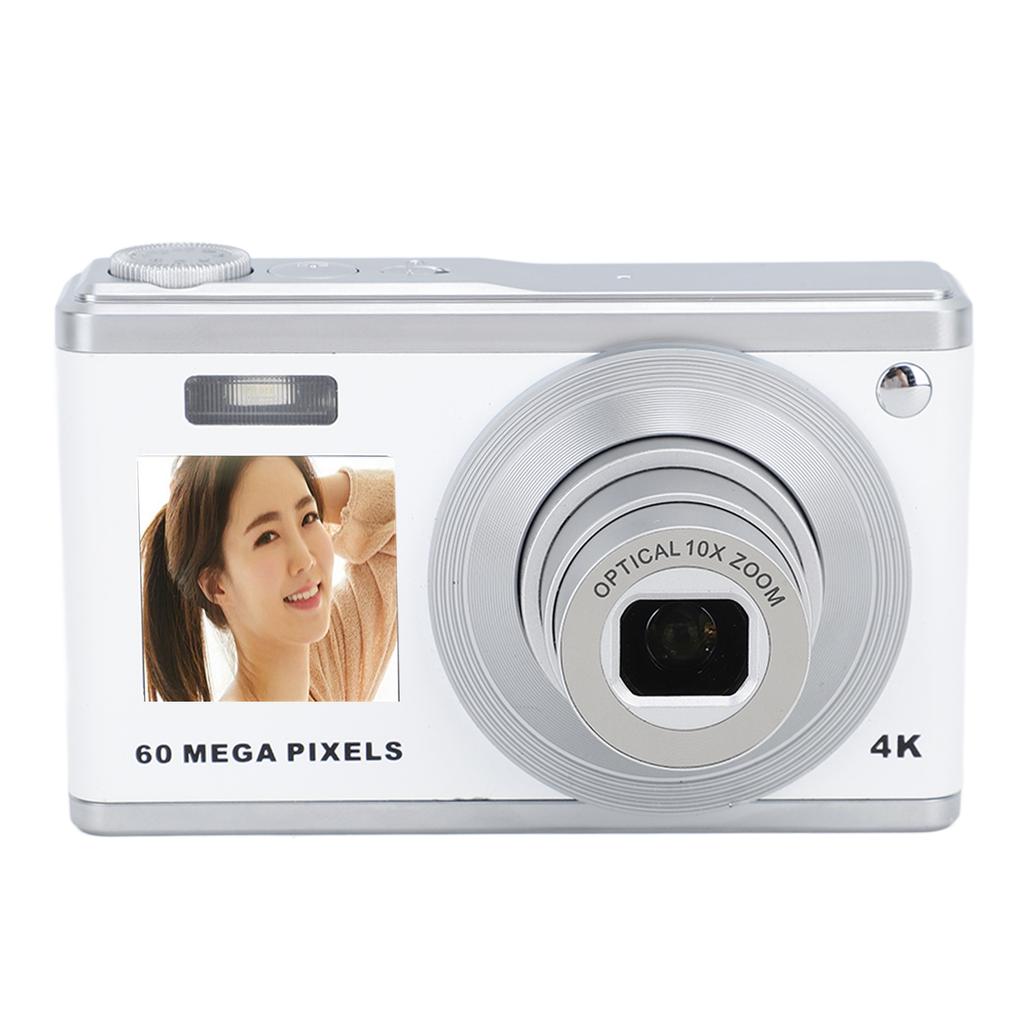 4K Digital Camera Dual HD IPS Screen 10x Optical Zoom Autofocus Retro Compact Digital Camera with Telescopic Lens for
