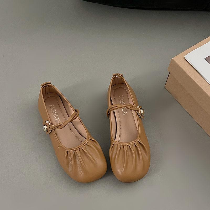 Flat-bottomed Mary Jane Single Shoes Women's New Summer French Evening Breeze Gentle Matching Skirt Shallow Mouth Soft-soled Beanie Shoes